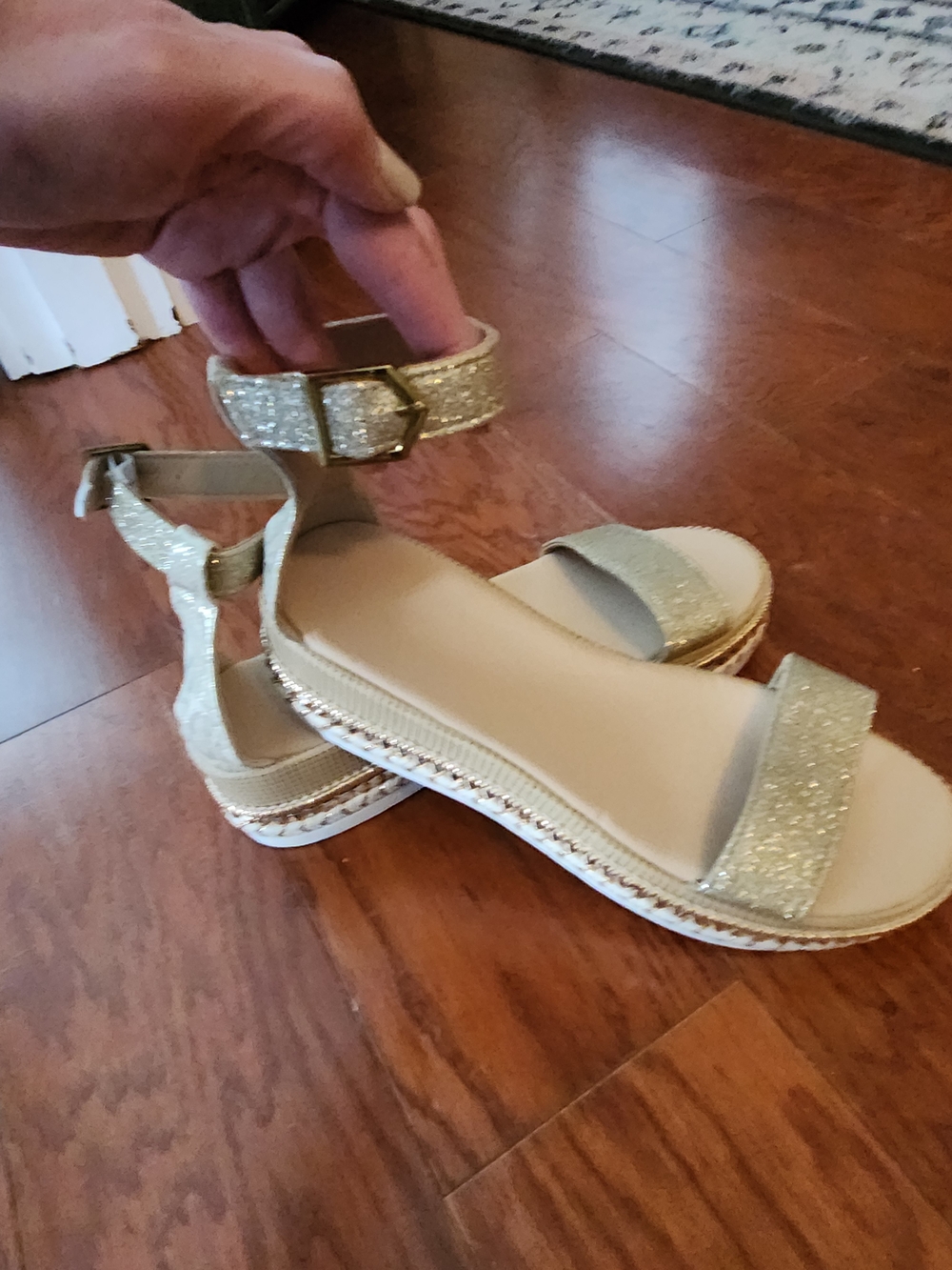 Sparkle Ankle-Strap Sandals